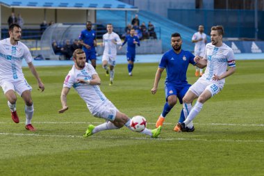 Zagreb, Hırvatistan - Nisan 04, 2018: Gnk Dinamo ile Hnk Rijeka arasındaki Hırvatistan Birinci Futbol Ligi maçı. Hilal Soudani (2))  