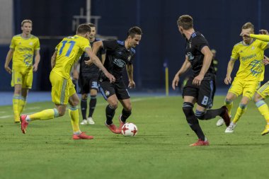 Zagreb, Hırvatistan - 14 Ağustos 2018: Uefa Şampiyonları Leauge eleme turu. Gnk Dinamo, Fc Astana 'ya karşı. Mario Gavranoviç (11))