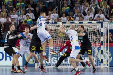 Zagreb, Hırvatistan - 15 Ocak 2018: Avrupa Erkekler Hentbol Şampiyonası, Ehf Euro 2018 ana tur Slovenya-Almanya maçı 25: 25. Marko Bezjak (25))