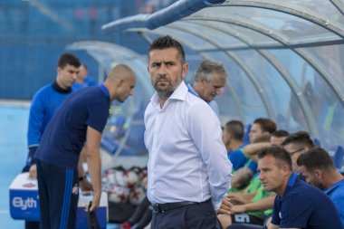 ZAGREB, CROATIA - JULY 24, 2018: UEFA Champions League match between GNK Dinamo Zagreb and Hapoel Beer-Sheva FC (5-0). Dinamo coach Nenad BJELICA (CRO)