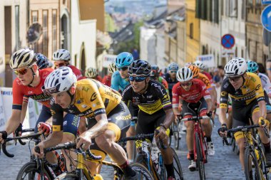 ZAGREB, CROATIA - APRIL 22, 2018: Bicycle race Tour of Croatia 2018. Cyclists driving the last stage in city of Zagreb