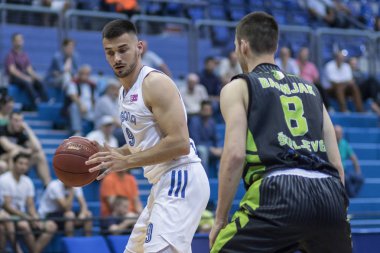 ZAGREB, CROATIA - MAY 09, 2018: Basketball quarter final match between Cibona vs. Skrljevo 116-77. Players in action