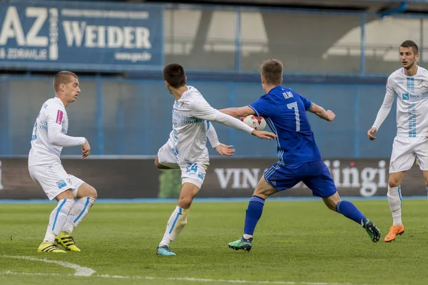 Zagreb Kroatië April 2018 Eerste Wedstrijd Van Kroatische Voetbalcompetitie Tussen — Stockfoto