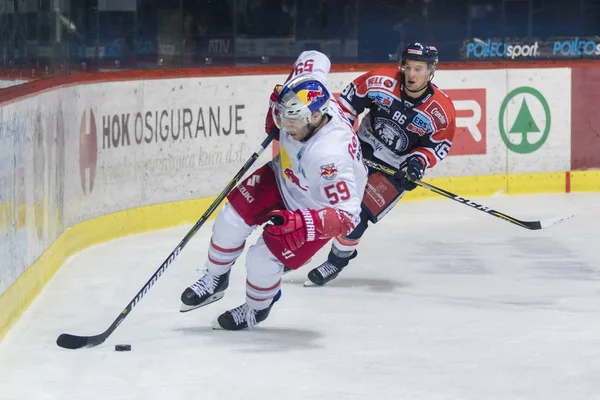 Zagreb Croatia Fevereiro 2018 Ebel Ice Hockey League Match Entre — Fotografia de Stock