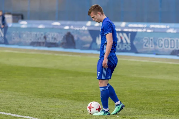 Zagreb, Hırvatistan - Nisan 04, 2018: Gnk Dinamo ile Hnk Rijeka arasındaki Hırvatistan Birinci Futbol Ligi maçı. Hareket halindeki Dani Olmo (7)  