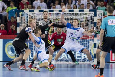 Zagreb, Hırvatistan - 15 Ocak 2018: Avrupa Erkekler Hentbol Şampiyonası, Ehf Euro 2018 ana tur Slovenya-Almanya maçı 25: 25. Marko Bezjak (25))