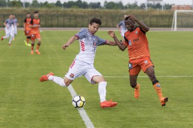 Velika Gorica, Hırvatistan - 13 Mayıs 2018: Gnk Gorica ile Hnk Sibenik arasında oynanan Hırvatistan İkinci Futbol Ligi maçı. Eylem Yusuf Musa (11)