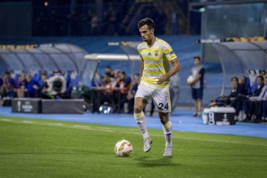 Zagreb, Hırvatistan - 20 Eylül 2018: Uefa Avrupa Ligi 2018 / 2019, Gnk Dinamo vs. Sk Fenerbahçe. Eylem sırasında Baris Alici (24)