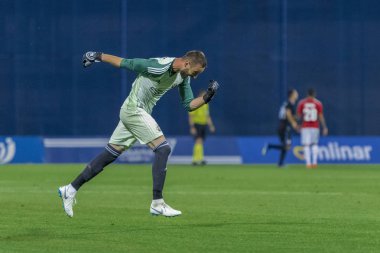 ZAGREB, CROATIA - JULY 24, 2018: UEFA Champions League match between GNK Dinamo Zagreb and Hapoel Beer-Sheva FC (5-0). Danijel ZAGORAC (1) celebrating goal