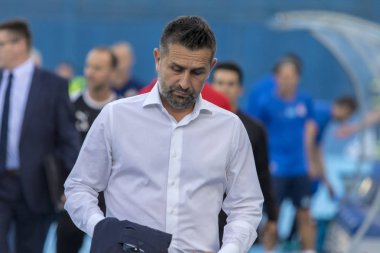 ZAGREB, CROATIA - JULY 24, 2018: UEFA Champions League match between GNK Dinamo Zagreb and Hapoel Beer-Sheva FC (5-0). Dinamo coach Nenad BJELICA (CRO)