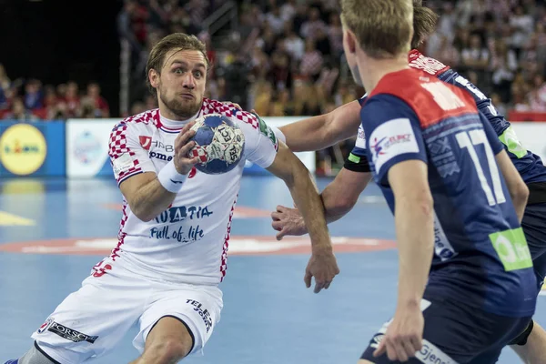 Zagreb Croatia Janeiro 2018 Campeonato Europeu Handebol Masculino Ehf Euro — Fotografia de Stock