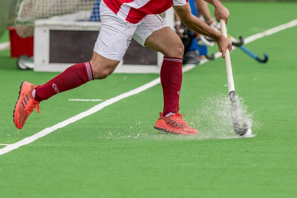 Zagreb, Hırvatistan - 30 Haziran 2018: Hırvatistan 'da Hokey Serisi açıldı. Avusturya ile Slovakya arasında maç (15-1). Saha Hokeyi oyuncuları iş başında
