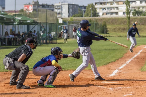 Karlovac Croacia Mayo 2018 Euro Interleague Baseball Match Baseball Club —  Fotos de Stock