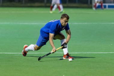 Zagreb, Hırvatistan - 29 Haziran 2018: Hırvatistan 2018 'de Hokey Serisi açıldı. Hırvatistan ile Slovakya arasında maç (6-1). Aktivoda saha hokeyi oyuncuları