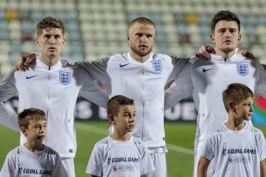 Rijeka, Hırvatistan - 12 Ekim 2018: Uefa Uluslar Ligi maçı Hırvatistan - İngiltere. İngiltere oyuncular kadro 