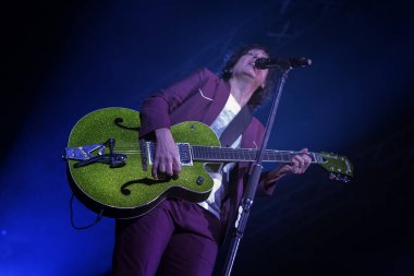 Zagreb, Hırvatistan - 30 Eylül 2018: İskoçyalı Texas grubu Dom Sportova 'da sahne aldı. Sharleen Spiteri sahnede.