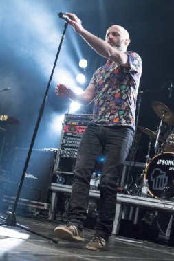 Zagreb, Hırvatistan - 02 Mart 2018: Ünlü Hırvat Punk grubu Hladno Pivo 'nun 30 yıllık kutlama konseri. 