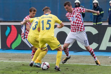 ZAGREB, CROATIA - SEPTEMBER 03, 2017: European qualifier for 2018 FIFA World CUp Russia. Croatia vs Kosovo. Mario MANDZUKIC (17)