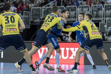Zagreb, Hırvatistan - 29 Kasım 2017: Ehf Velux Şampiyonlar Ligi PPD Zagreb - Rhein-Neckar Lowen. Josip Valcic (22)