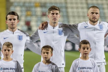 Rijeka, Hırvatistan - 12 Ekim 2018: Uefa Uluslar Ligi maçı Hırvatistan - İngiltere. İngiltere oyuncular kadro 