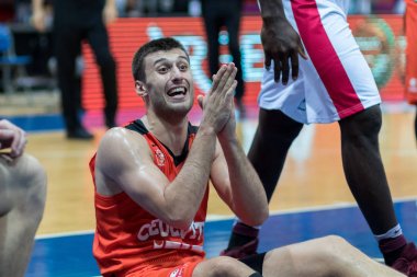 ZAGREB, CROATIA - SEPTEMBER 29, 2017: ABA league KK Cedevita Zagreb vs. KK FMP Beograd.