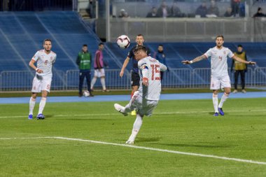 ZAGREB, CROATIA - NOVEMBER 15, 2018: UEFA Nations League football match Croatia vs. Spain. In action Sergio Ramos (15)