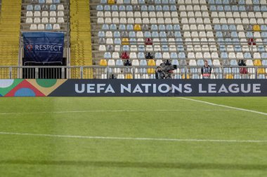 Rijeka, Hırvatistan - 12 Ekim 2018: Uefa Uluslar Ligi maçı Hırvatistan - İngiltere. Uefa Uluslar Ligi baner