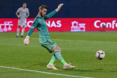 Zagreb, Hırvatistan - 15 Kasım 2018: Uefa Milletler Ligi futbol karşılaşması Hırvatistan ve İspanya. Eylemde David de Gea (1) (Gk)