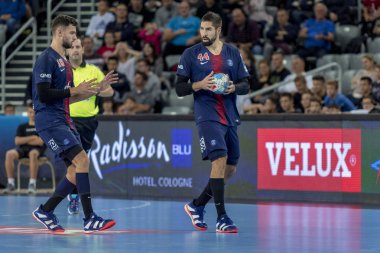 Zagreb, Hırvatistan - 29 Eylül 2018: Ehf man 's Championship League. PD Zagreb, Paris Saint-Germain 'e karşı. Eylemde Karabatik Nikola (44)