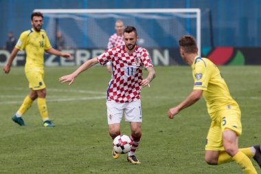 ZAGREB, CROATIA - SEPTEMBER 03, 2017: European qualifier for 2018 FIFA World CUp Russia. Croatia vs Kosovo. Marcelo BROZOVIC (11)