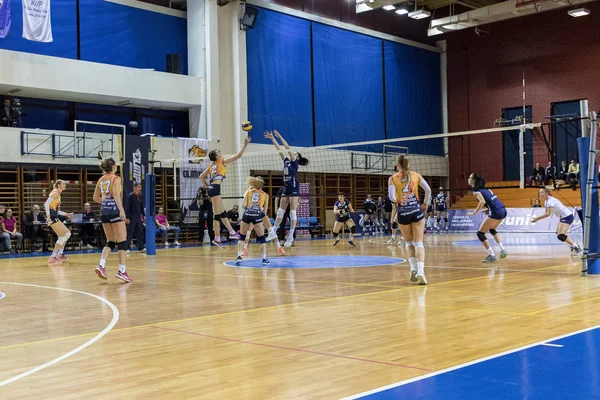 Zagreb Croatia Novembro 2018 Mulher Croata Superliga Voleibol Jogo Entre — Fotografia de Stock