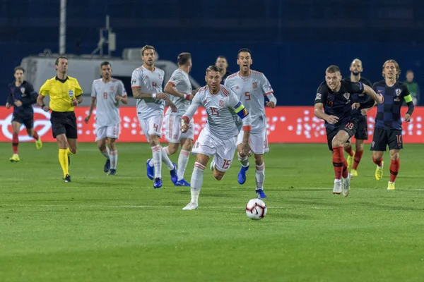 Zagreb Croacia Noviembre 2018 Uefa Nations League Partido Fútbol Croacia — Foto de Stock