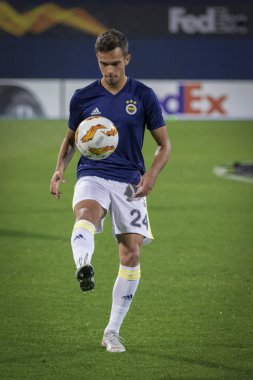 Zagreb, Hırvatistan - 20 Eylül 2018: Uefa Avrupa Ligi 2018 / 2019, Gnk Dinamo vs. Sk Fenerbahçe. Topla Baris Alici (24)