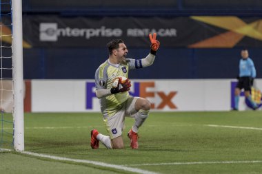 Zagreb, Hırvatistan - 13 Aralık 2018: Uefa Avrupa Ligi 2018 / 2019, Gnk Dinamo Anderlecht 'e karşı. Oyuncular iş başında.