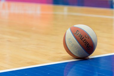 Zagreb, Hırvatistan - 15 Ekim 2017: Aba Ligi Kk Cibona Zagreb - Kk Cedevita. Spalding Aba ligi resmi basketbol ligi