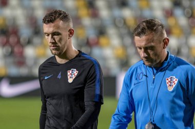 Rijeka, Hırvatistan - 12 Ekim 2018: Uefa Uluslar Ligi maçı Hırvatistan - İngiltere. Ivan Perisic (4)