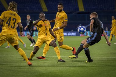 Zagreb, Hırvatistan - 28 Ağustos 2018: Uefa Şampiyonlar Ligi Playoffları, Gnk Dinamo ve Bsc Young Boys. Hareket halindeki Dani Olmo (7) 