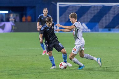 Zagreb, Hırvatistan - 21 Temmuz 2017: Dinamo Zagreb (Cro) ile Odd (Nor) arasında oynanan Uefa Avrupa Ligi 3. tur ön eleme maçı. Ante Coriç (10) eylemde