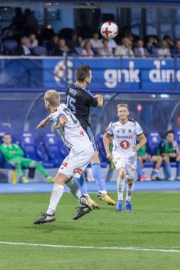 Zagreb, Hırvatistan - 21 Temmuz 2017: Dinamo Zagreb (Cro) ile Odd (Nor) arasında oynanan Uefa Avrupa Ligi 3. tur ön eleme maçı. Eylemde Armin Hodziç (15)