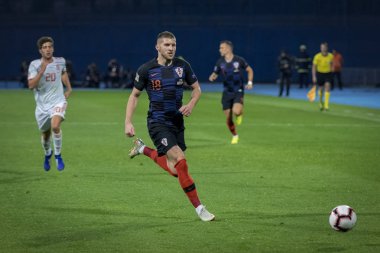 ZAGREB, CROATIA - NOVEMBER 15, 2018: UEFA Nations League football match Croatia vs. Spain. In action Ante Rebic (18)