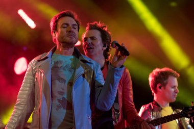 ZAGREB, CROATIA - AUGUST 29, 2017:Duran Duran Paper gods on tour 2017 at Salata Zagreb. Simon Le Bon singer of the band Duran Duran on stag
