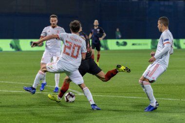 ZAGREB, CROATIA - NOVEMBER 15, 2018: UEFA Nations League football match Croatia vs. Spain. In action Ivan Perisic (4)