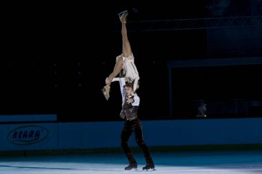 Zagreb, Hırvatistan - 09 Aralık 2017: Zagreb 'de artistik patinaj yarışması Golden Spin 2017 galası. 