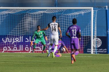 Zagreb, Hırvatistan - 31 Temmuz 2018: Arap Kulüp Şampiyonlar Kupası, Al Ain - Es Setif. Eylemde Habib Bouguelmount (14) 