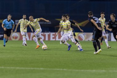 Zagreb, Hırvatistan - 20 Eylül 2018: Uefa Avrupa Ligi 2018 / 2019, Gnk Dinamo vs. Sk Fenerbahçe. Yasin Benzia (39))