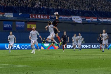 ZAGREB, CROATIA - NOVEMBER 15, 2018: UEFA Nations League football match Croatia vs. Spain. In action Ivan Perisic (4)