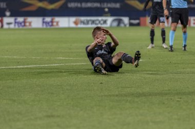 Zagreb, Hırvatistan - 13 Aralık 2018: Uefa Avrupa Ligi 2018 / 2019, Gnk Dinamo Anderlecht 'e karşı. Oyuncular iş başında.