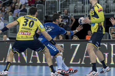 Zagreb, Hırvatistan - 29 Kasım 2017: Ehf Velux Şampiyonlar Ligi PPD Zagreb - Rhein-Neckar Lowen. Josip Valcic (22)