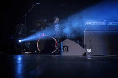 Zagreb, Hırvatistan - 30 Eylül 2018: İskoçyalı Texas grubu Dom Sportova 'da sahne aldı. Texas bandosu davulcusu Ross McFarlane