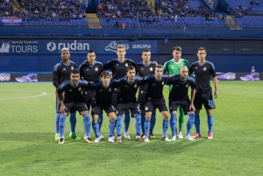 Zagreb, Hırvatistan - 21 Temmuz 2017: Dinamo Zagreb (Cro) ile Odd (Nor) arasında oynanan Uefa Avrupa Ligi 3. tur ön eleme maçı. Gnk Dinamo Zagreb oyuncuları sıralaması